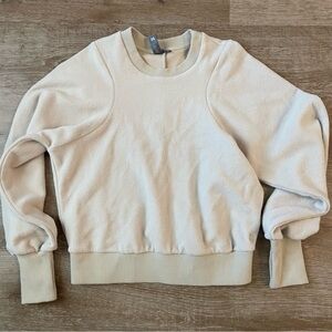 Sweaty Betty Womens Compass Seam Dove Beige Pullover normcore athleisure luxe XS